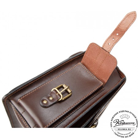 Кожаный портфель-кофр "Адъютант" (тёмно-коричневый)